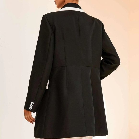 Black Preppy Womens Blazer - Picture 2 of 5